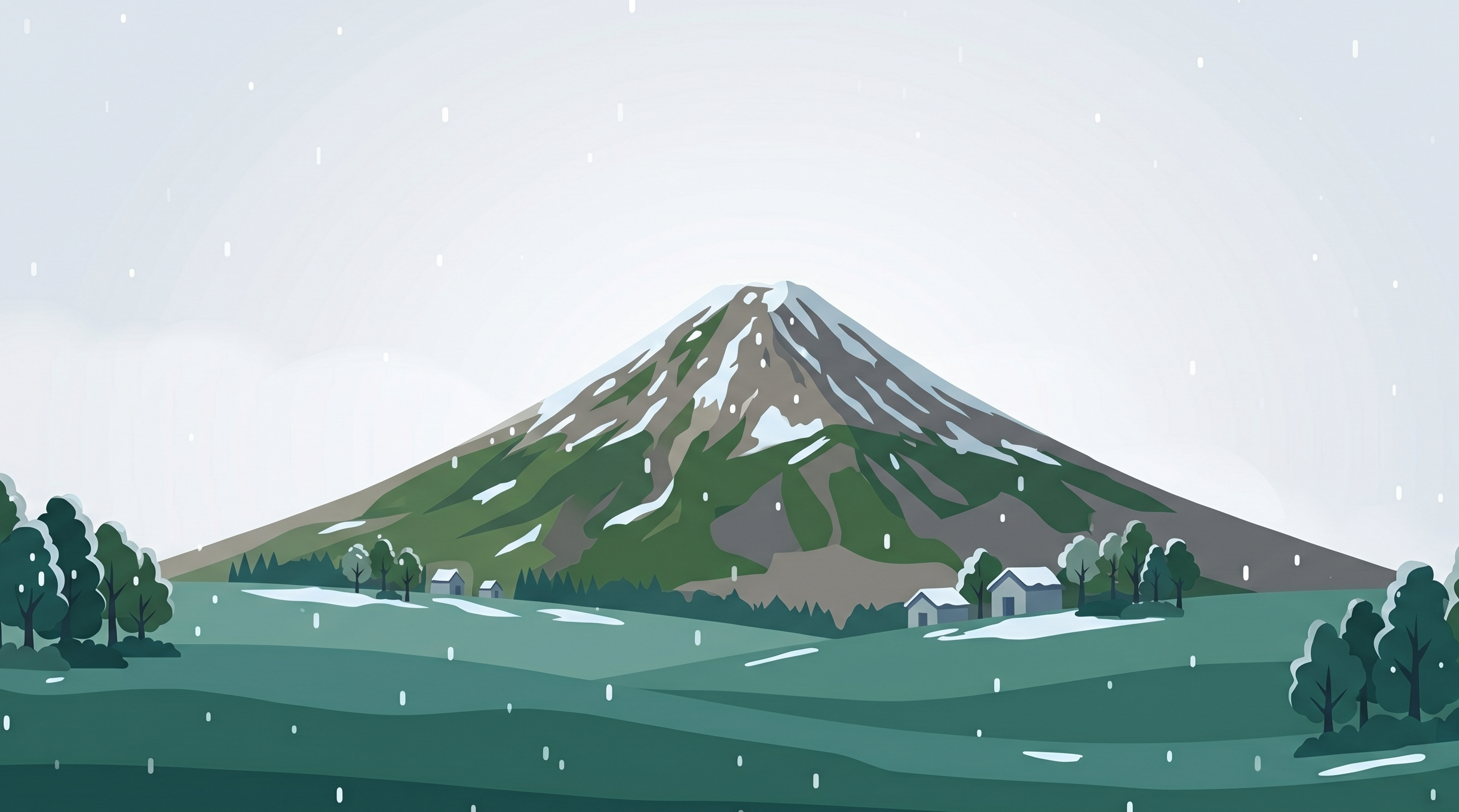 富士山 強い雪